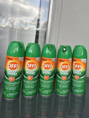 NEW OFF Pack of 5 6 oz Deep Woods Insect Repellent Aerosol Mosquito Bug Spray